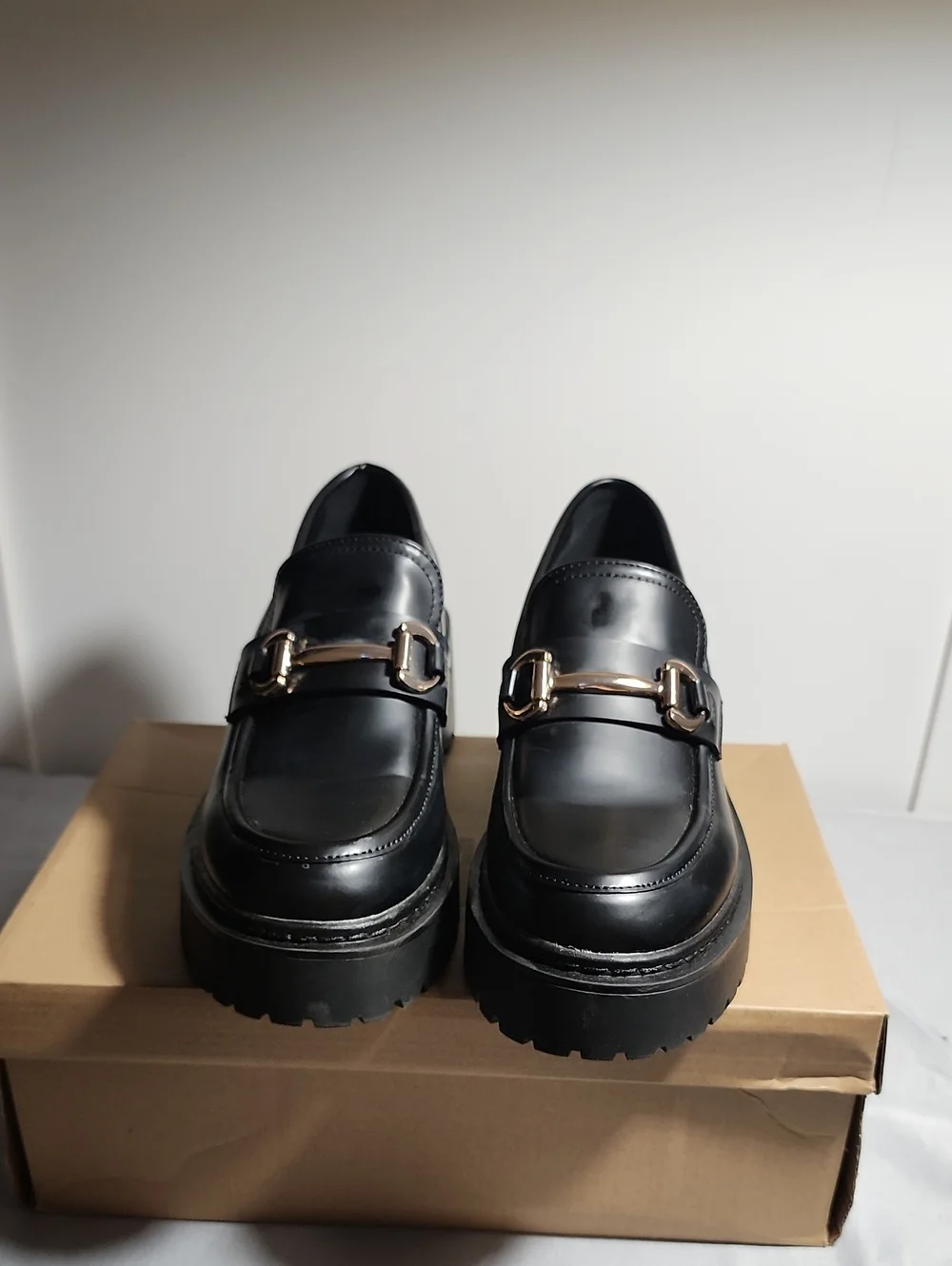 Steve Madden Approach Black Platform Bit Loafers - Size 8